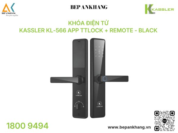 Khóa điện tử Kassler KL-566 App TTlock + Remote - Black 